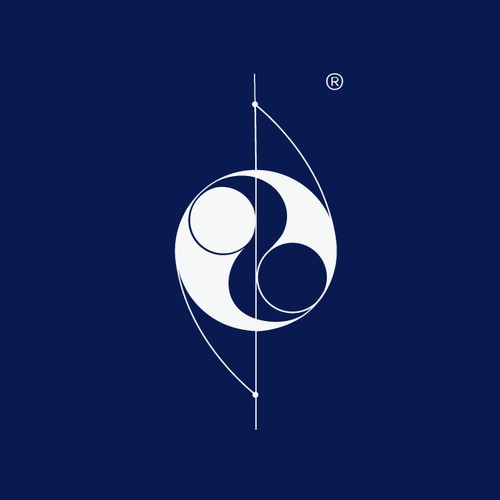 Communication logo with the title 'Consultancy brand logo with Yin and Yang symbol'