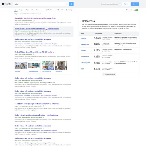 Search engine design with the title 'Search results page design'