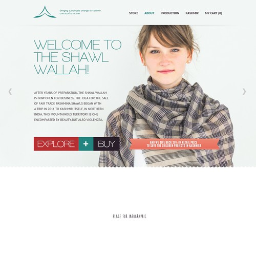 Fashion website with the title 'Shawl Wallah site design'