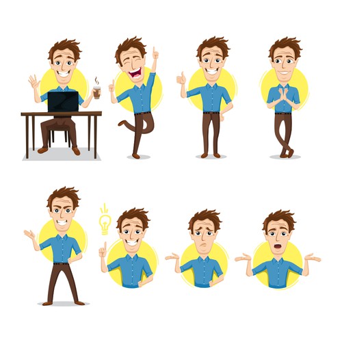 Emoticon design with the title 'Hand drawn set: cool boss :) '