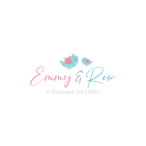 Delicate logo with the title 'Watercolor logo design for children’s boutique'