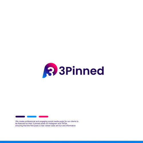 Number 3 logo with the title 'Trendy Logo for a Social Media Production Company'