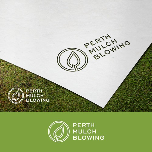 Grass design with the title 'Perth Mulch Blowing'