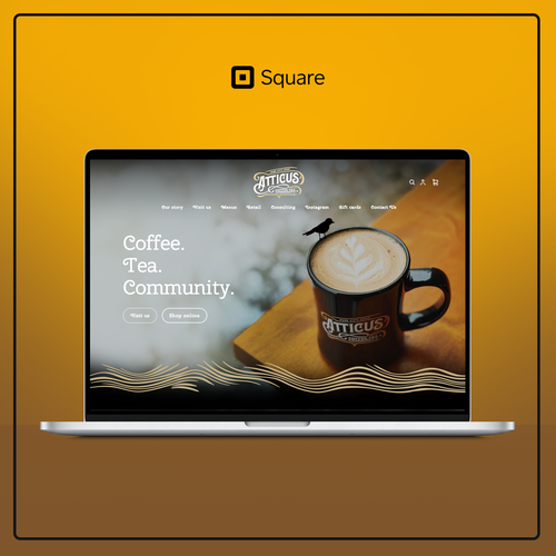 Design with the title 'Square website design for an eclectic ski-town coffee shop'