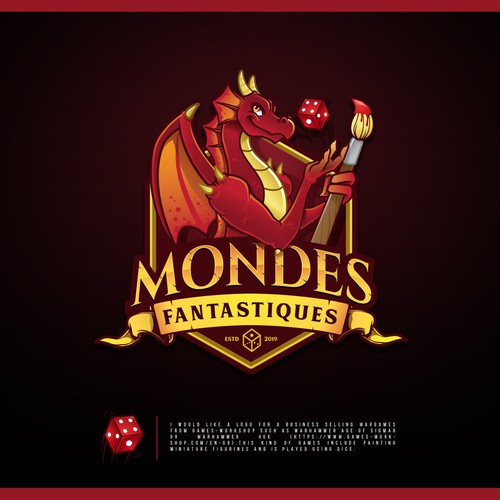 Dragon logo with the title 'Mondes-Fantastiques'