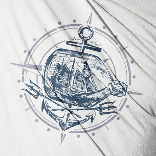 Realistic design with the title 'nautical tee shirt concept'