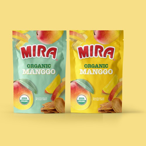 Mango design with the title 'Organic Dried Fruit'