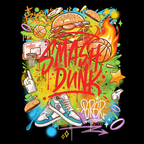 T-shirt with the title 'SMASH DUNK'