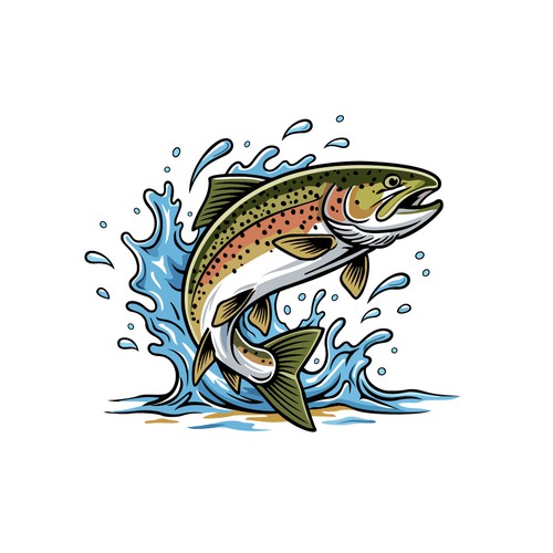 Fly fishing logo with the title 'Fly Fishing Guide Logo'