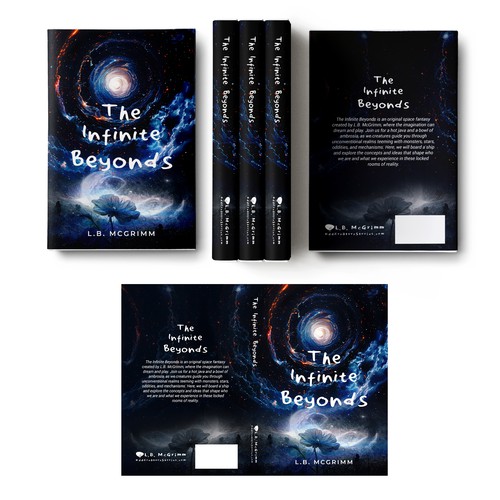 Galaxy book cover with the title 'The Infinite Beyonds'