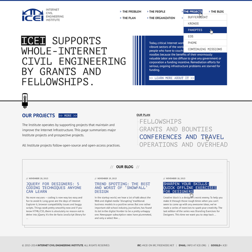 Coding website with the title 'ICEI (internet-focused nonprofit)'