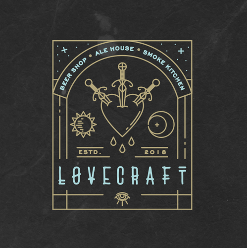 Antique design with the title 'Alchemical/Witchy Logo Concept'