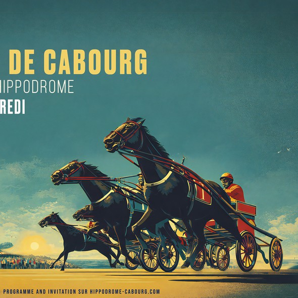 Horse racing design with the title 'Horsing Festival'