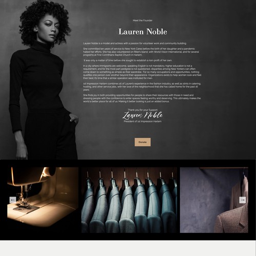 Non-profit design with the title '1st Impression - Harlem'