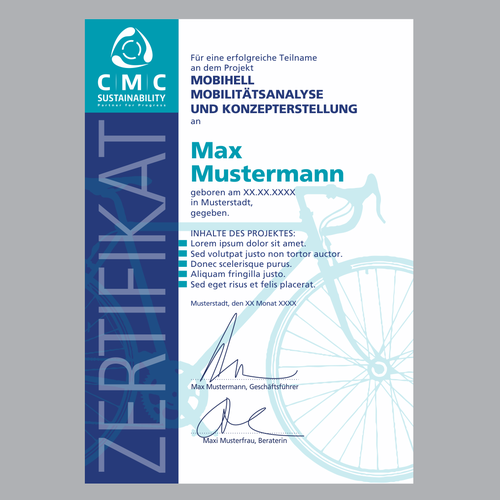 Certificate design with the title 'Certificate'