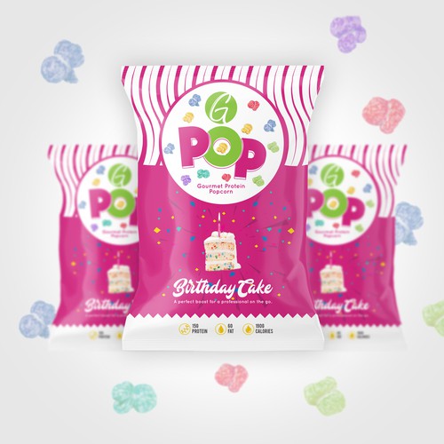 Birthday design with the title 'G Pop Packaging Design'
