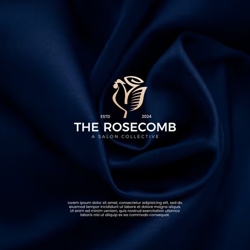 Rose brand with the title 'Chicken and Rose Logo Concept'
