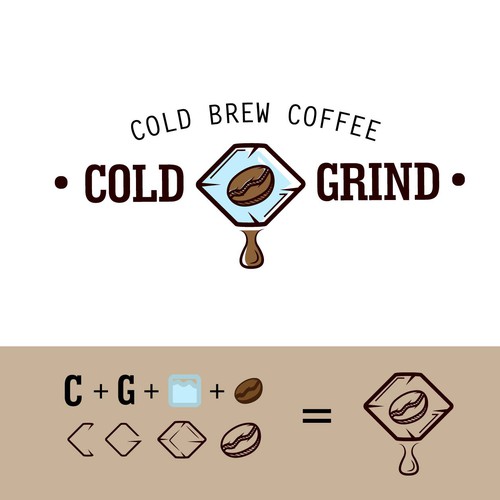 Coffee bean design with the title 'Entry for Cold Grind , Cold brew coffee logo'