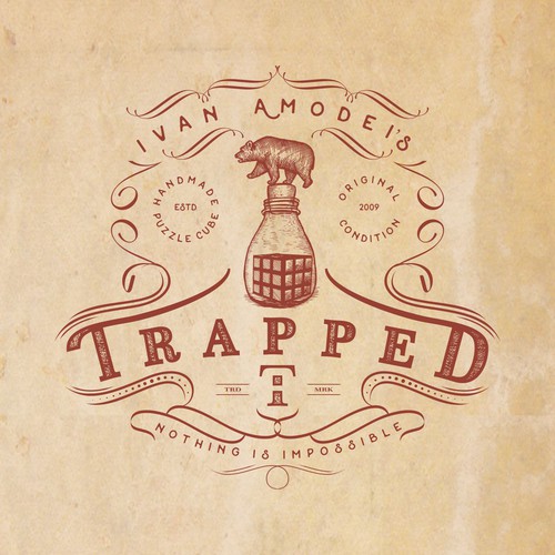 Custom font design with the title 'Trapped logo'