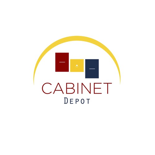 Cabinet design with the title 'Fun Logo for Cabinet Depot'