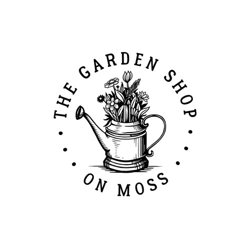 Daisy design with the title 'The Garden Shop on Moss'