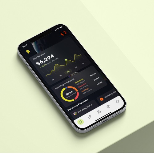 Wallet design with the title ' Mobile Money Application'