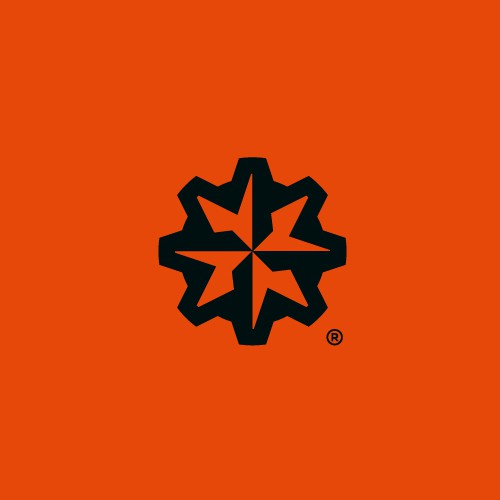Gear design with the title 'Bold Negative Space Logo for Northstar Mechanical'