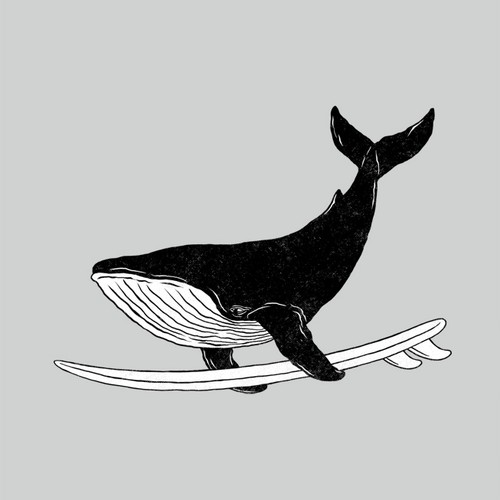 Funny t-shirt with the title 'Surfing Whale'