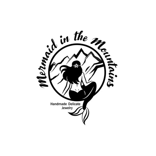 Jewelry logo with the title 'Logo with a mermaid for a handmade jewelry company'