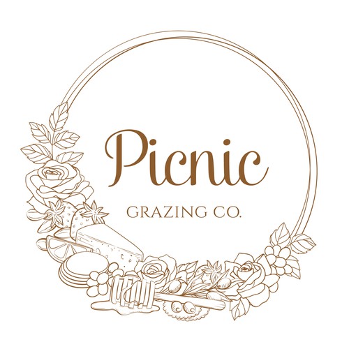 Grape logo with the title 'Logo Revamp for Picnic Grazing Co.'