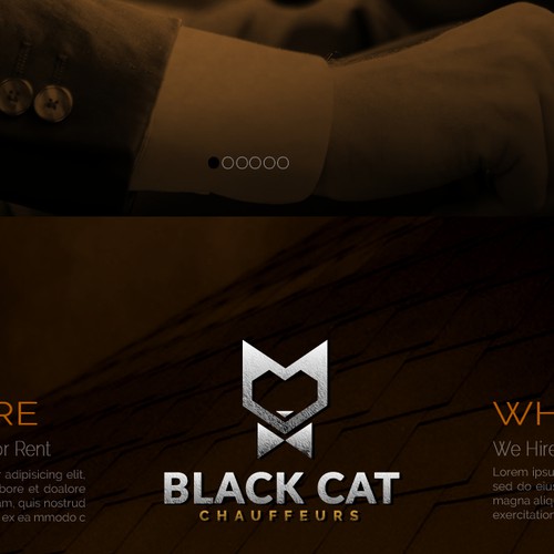 Layout website with the title 'Black Cat corporate car hire'