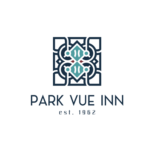 Art Deco logo with the title 'Park Vue Inn - Mission Style Hotel'