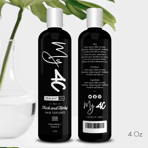 Beauty label with the title 'My4C Sealant oil'