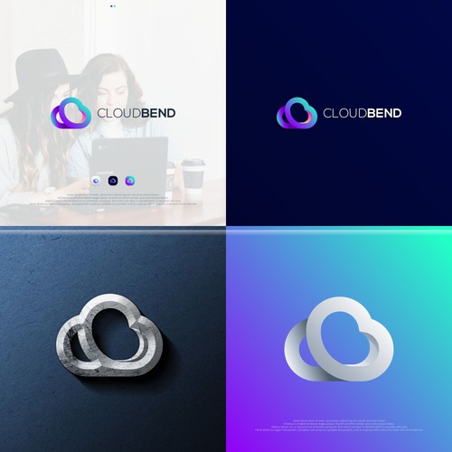 Gradient brand with the title 'Cloudbend logo concept'