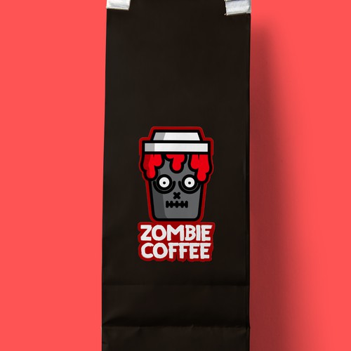 Packaging logo with the title 'Coffee Pouch sticker'