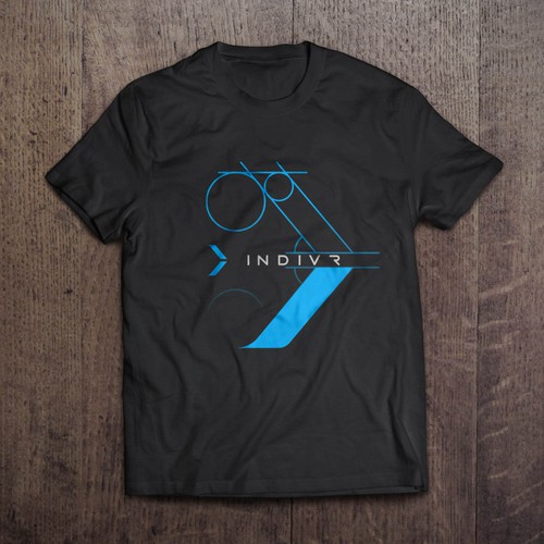 Drone logo with the title 'T-shirt mockup for drone startup'