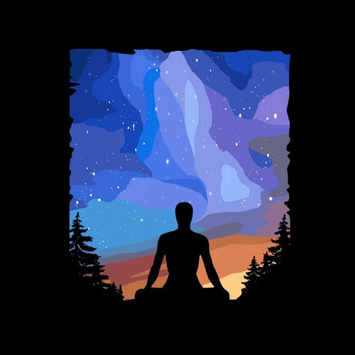 Retro artwork with the title 'Meditation'