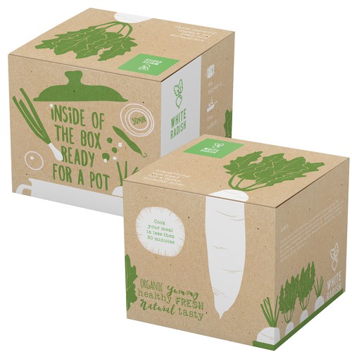 Radish design with the title 'pre prepared meal '