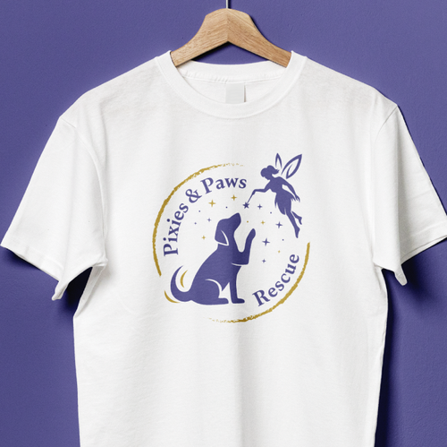 Rescue design with the title 'Pixies & Paws Rescue Logo'