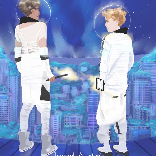 Comic book cover with the title 'Concept design for a science fiction novel'