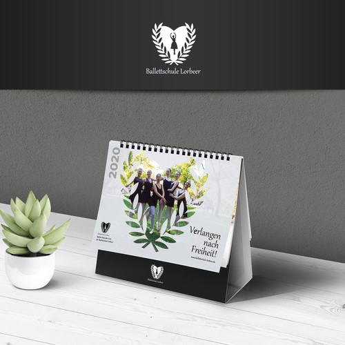 Calendar design with the title '2020 Elegant Calendar Design for Ballet School'