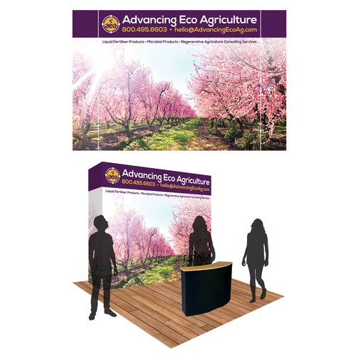 Backdrop design with the title 'Display backdrop for trade show.'