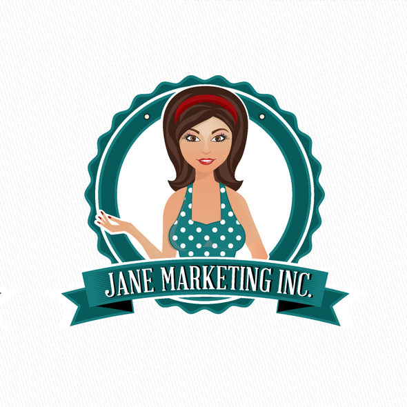 Girl design with the title 'Retro logo'