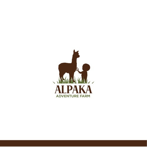 Brown logo with the title 'Logo for Alpaca tours for children in the nature'