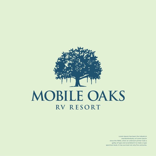 Resort logo with the title 'Sophisticated Logo concept for Mobile Oaks'