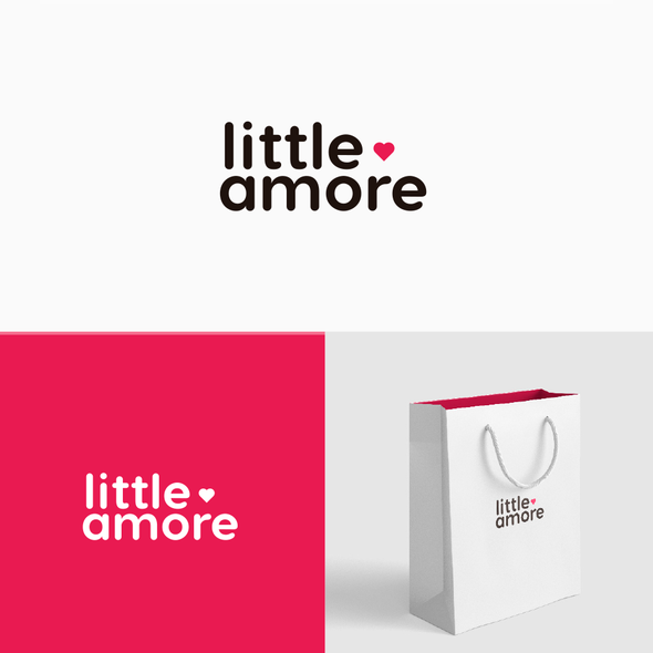 Baby and heart logo with the title 'Little Amore'