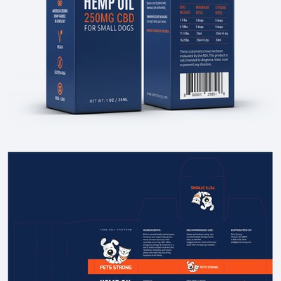 Design a modern package for a Pet CBD product