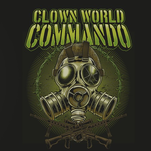 Streetwear t-shirt with the title 'Clown World Commando'