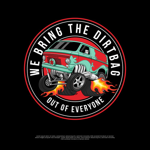 Race car design with the title 'Vintage logo concept for dirtbag'