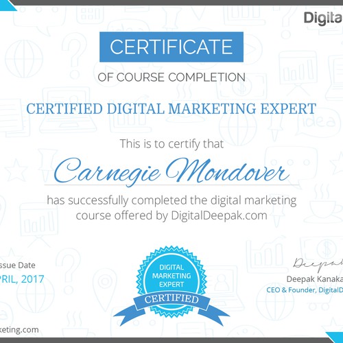 Certificate design with the title 'Certificate Design'